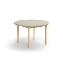 Stůl DECIBEL, Ø1200x720 mm, akustické linoleum, bříza/šedá