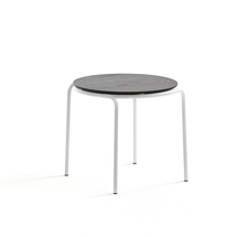 Konferenční stolek Ashley, Ø570 mm, výška 470 mm, bílá, černá deska