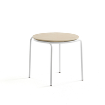 Konferenční stolek Ashley, Ø570 mm, výška 470 mm, bílá, bříza