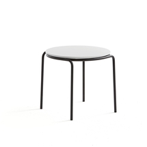 Konferenční stolek Ashley, Ø570 mm, výška 470 mm, černá, bílá deska