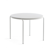 Konferenční stolek ASHLEY, Ø770 mm, výška 530 mm, bílá, bílá deska