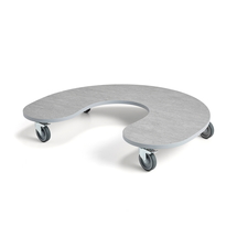 Stůl JOLLY, tvar podkovy, 1250x1000x170 mm, akustické linoleum, šedá