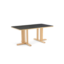 Stůl KUPOL, 1400x800x600 mm, obdélník, akustické linoleum, bříza/tmavě šedá
