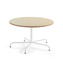 Stůl PLURAL, Ø1200x720 mm, linoleum, béžová, bílá