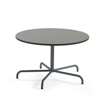 Stůl PLURAL, Ø1200x720 mm, linoleum, tmavě šedá, antracitově šedá