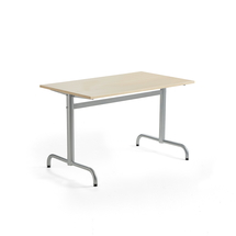 Stůl PLURAL, 1200x700x720 mm, akustická HPL deska, bříza, stříbrná