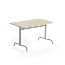 Stůl PLURAL, 1200x800x720 mm, akustická HPL deska, bříza, stříbrná