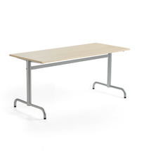 Stůl PLURAL, 1600x700x720 mm, akustická HPL deska, bříza, stříbrná