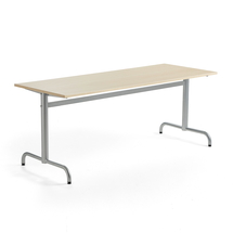 Stůl PLURAL, 1800x700x720 mm, akustická HPL deska, bříza, stříbrná