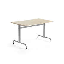Stůl PLURAL, 1200x700x600 mm, akustická HPL deska, bříza, stříbrná