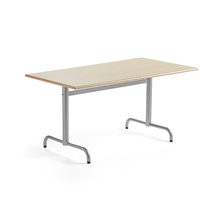 Stůl PLURAL, 1400x800x600 mm, akustická HPL deska, bříza, stříbrná