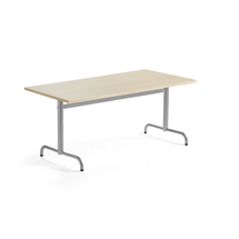 Stůl PLURAL, 1600x800x600 mm, akustická HPL deska, bříza, stříbrná