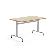 Stůl PLURAL, 1200x700x720 mm, linoleum, béžová, stříbrná