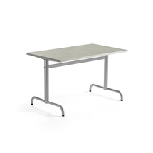 Stůl PLURAL, 1200x700x720 mm, linoleum, šedá, stříbrná