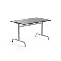 Stůl PLURAL, 1200x700x720 mm, linoleum, tmavě šedá, stříbrná