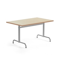 Stůl PLURAL, 1200x800x720 mm, linoleum, béžová, stříbrná