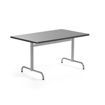 Stůl PLURAL, 1200x800x720 mm, linoleum, tmavě šedá, stříbrná