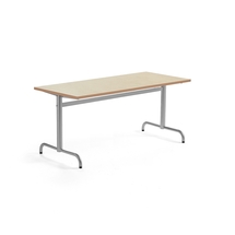 Stůl PLURAL, 1600x700x720 mm, linoleum, béžová, stříbrná