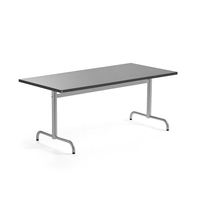Stůl PLURAL, 1600x800x720 mm, linoleum, tmavě šedá, stříbrná