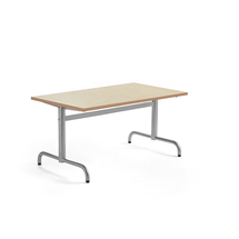 Stůl PLURAL, 1200x700x600 mm, linoleum, béžová, stříbrná