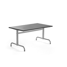 Stůl PLURAL, 1200x700x600 mm, linoleum, tmavě šedá, stříbrná
