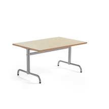 Stůl PLURAL, 1200x800x600 mm, linoleum, béžová, stříbrná