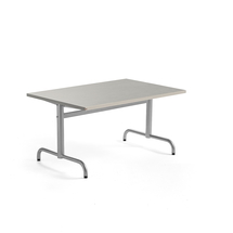 Stůl PLURAL, 1200x800x600 mm, linoleum, šedá, stříbrná