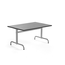 Stůl PLURAL, 1200x800x600 mm, linoleum, tmavě šedá, stříbrná