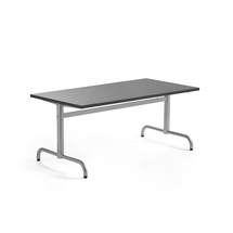 Stůl PLURAL, 1400x700x600 mm, linoleum, tmavě šedá, stříbrná