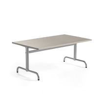 Stůl PLURAL, 1400x800x600 mm, linoleum, šedá, stříbrná