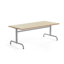 Stůl PLURAL, 1600x700x600 mm, linoleum, béžová, stříbrná