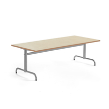 Stůl PLURAL, 1600x800x600 mm, linoleum, béžová, stříbrná