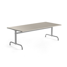 Stůl PLURAL, 1800x800x600 mm, linoleum, šedá, stříbrná