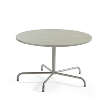 Stůl PLURAL, Ø1200x720 mm, linoleum, šedá, stříbrná