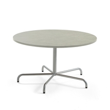 Stůl PLURAL, Ø1300x720 mm, linoleum, šedá, stříbrná