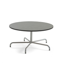 Stůl PLURAL, Ø1200x600 mm, linoleum, tmavě šedá, stříbrná
