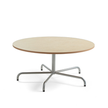 Stůl PLURAL, Ø1300x600 mm, linoleum, béžová, stříbrná