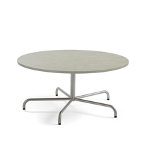 Stůl PLURAL, Ø1300x600 mm, linoleum, šedá, stříbrná