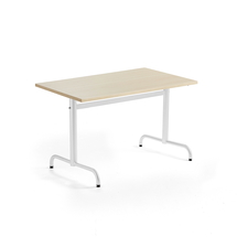 Stůl PLURAL, 1200x800x720 mm, akustická HPL deska, bříza, bílá