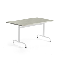 Stůl PLURAL, 1200x800x720 mm, linoleum, šedá, bílá