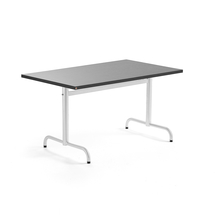Stůl PLURAL, 1200x800x720 mm, linoleum, tmavě šedá, bílá