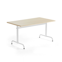 Stůl PLURAL, 1400x700x720 mm, akustická HPL deska, bříza, bílá