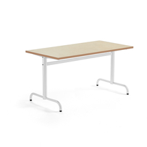 Stůl PLURAL, 1400x700x720 mm, linoleum, béžová, bílá