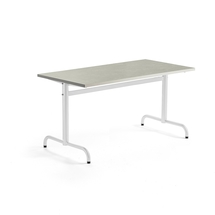 Stůl PLURAL, 1400x700x720 mm, linoleum, šedá, bílá