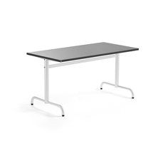 Stůl PLURAL, 1400x700x720 mm, linoleum, tmavě šedá, bílá