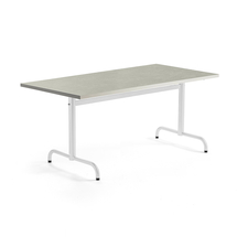 Stůl PLURAL, 1400x800x720 mm, linoleum, šedá, bílá