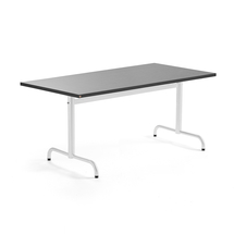 Stůl PLURAL, 1400x800x720 mm, linoleum, tmavě šedá, bílá