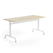 Stůl PLURAL, 1600x700x720 mm, akustická HPL deska, bříza, bílá