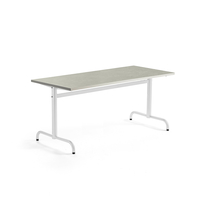 Stůl PLURAL, 1600x700x720 mm, linoleum, šedá, bílá