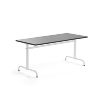 Stůl PLURAL, 1600x700x720 mm, linoleum, tmavě šedá, bílá